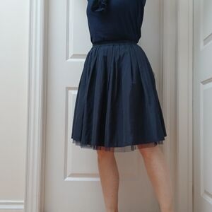 Chic Navy Parisian Vintage Skirt